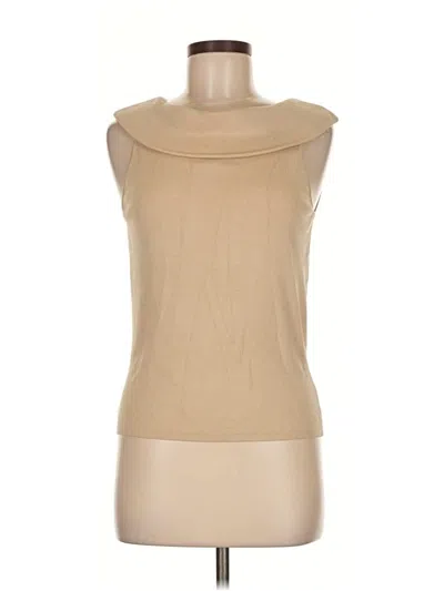 Pre-owned Talbots Sleeveless Top Tan Cowl Neck Tops In Brown