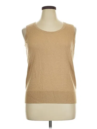 Pre-owned Talbots Sleeveless Top Tan Scoop Neck Tops