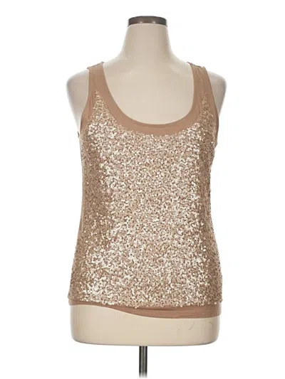 Pre-owned Talbots Sleeveless Top Tan Scoop Neck Tops In Brown