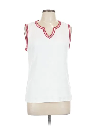 Pre-owned Talbots Sleeveless Top White V Neck Tops