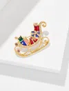 Talbots Sleigh Brooch - Red/gold - 001  In Gold