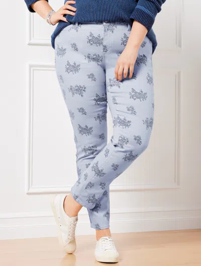 Talbots Plus Petite - Slim Ankle Jeans - Floral Bunches - Blue/floral Bunches - 20  In Blue,floral Bunches