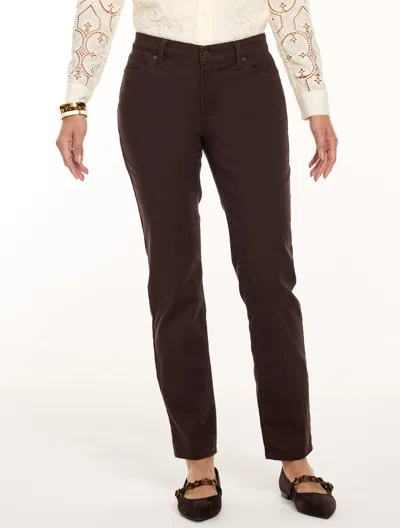 Talbots Slim Ankle Jeans - Solids - Curvy Fit - Dark Chocolate - 2