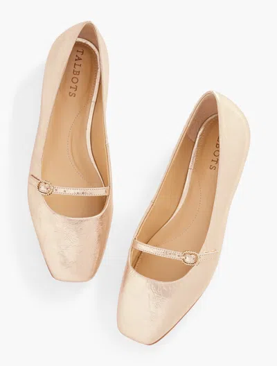 Talbots Sloan Mary Jane Flats - Crackle Metallic - Gold - 11m