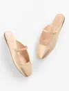 Talbots Sloan Mary Jane Metallic Leather Mules - Gold - 11m  In Gold