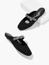 Talbots Sloane Embellished Satin Mules - Black - 10 1/2 M  In Black