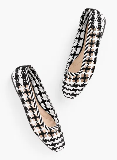 Talbots Sloane Woven Ballet Flats - White/black - 11m