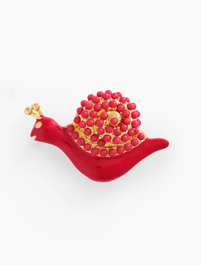 Talbots Snail Brooch - Red/gold - 001  In Red,gold