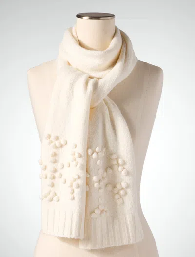 Talbots Snowflake Bobble Stitch Scarf - Ivory - 001