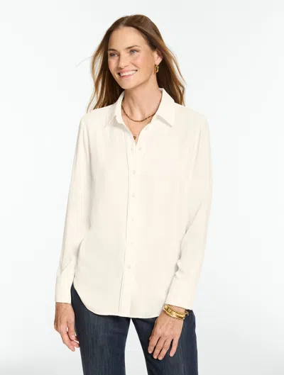 Talbots Soft Button Front Shirt - Ivory - Xs