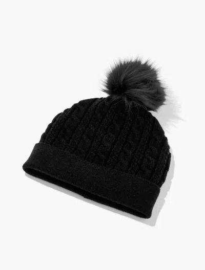 Talbots Soft Cable Knit Beanie - Black - 001