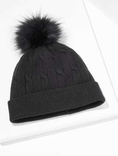 Talbots Soft Cable Knit Beanie - Black - 001