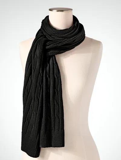 Talbots Soft Cable Knit Scarf - Black - 001