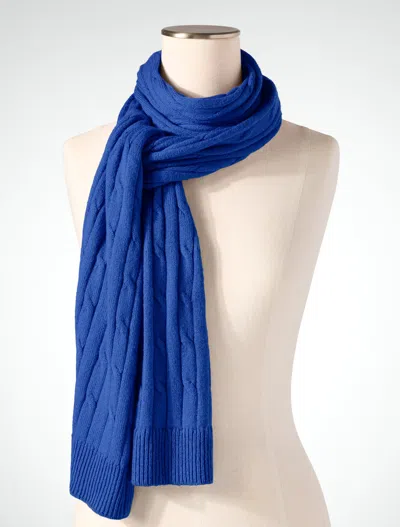 Talbots Soft Cable Knit Scarf - Blue Majesty - 001