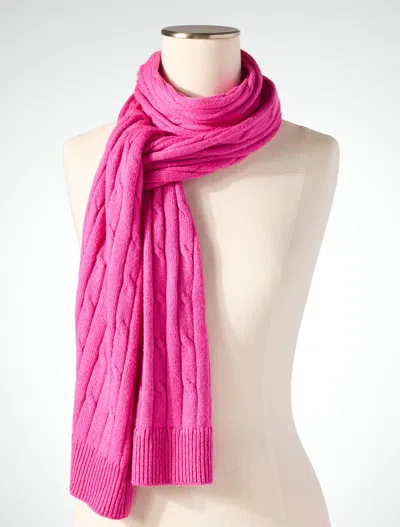 Talbots Soft Cable Knit Scarf - Very Berry - 001