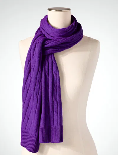 Talbots Soft Cable Knit Scarf - Violet Indigo - 001