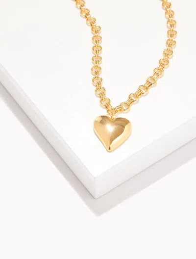 Talbots Soft Heart Pendant Necklace - Gold - 001