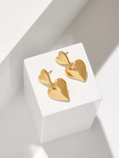 Talbots Soft Hearts Drop Earrings - Gold - 001