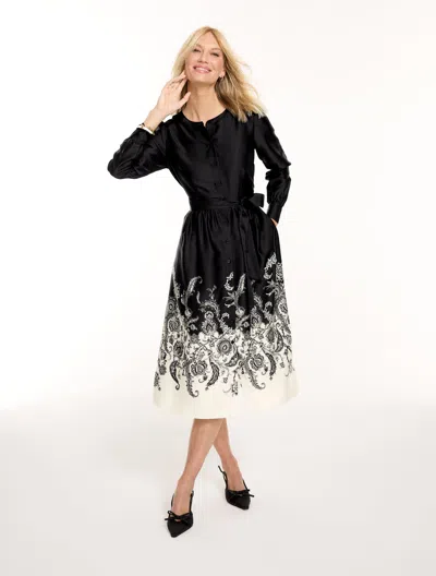 Talbots Soft Midi Shirtdress - Exquisite Paisley - Black/ivory - 2  In Black,ivory