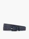 Talbots Soft Pebble Leather Covered Buckle Belt - Blue - Large  In Blue
