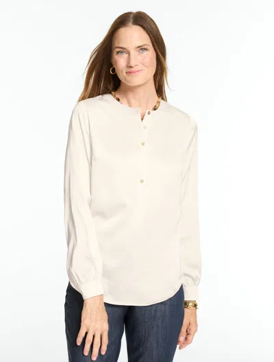 Talbots Soft Satin Charmeuse Top - Ivory - Xs