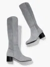 Talbots Sophie Stretch Suede Tall Boots - Kendall Grey - 9 1/2 M  In Gray