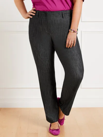 Talbots Petite -  Southampton Straight Leg Pants - Refined Denim - Black/white - 16 In Black,white