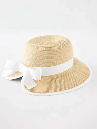 Talbots Split Back Straw Hat - Natural - 001  In Brown