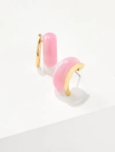 Talbots Split Hoop Earrings - Orchid Pink/gold - 001