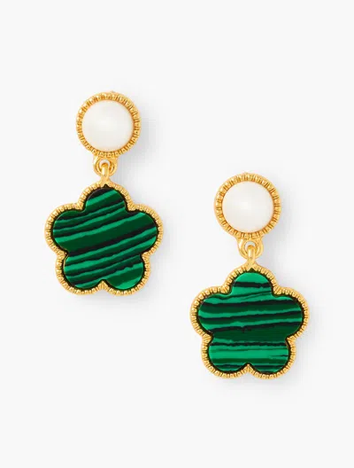 Talbots Spring Charm Drop Earrings - Heritage Green/gold - 001  In Heritage Green,gold