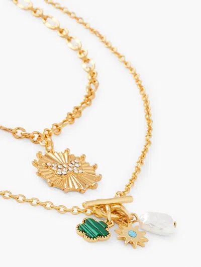 Talbots Spring Charms Layered Necklace - Heritage Green/gold - 001  In Heritage Green,gold