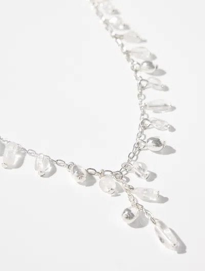 Talbots Spring Showers Necklace - Clear Crystal/silver - 001