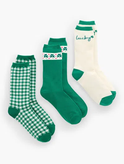 Talbots St. Pattyâs 3-pack Sock Gift Set - Derry Green - 001