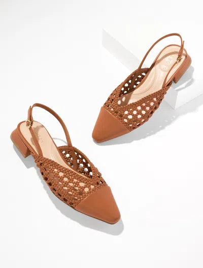 Talbots Stacey Woven Slingback Flats - Havana Tan - 10m  In Brown