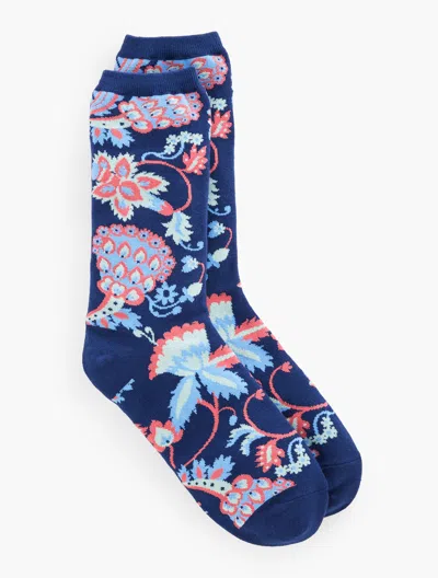 Talbots Stately Paisley Trouser Socks - Ink - 001