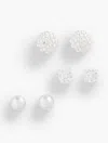 Talbots Sterling Silver Ball Cluster Stud Earring Set - 001  In Silver