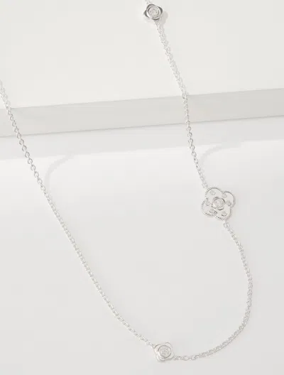 Talbots Sterling Silver Lustre Clover Necklace - 001
