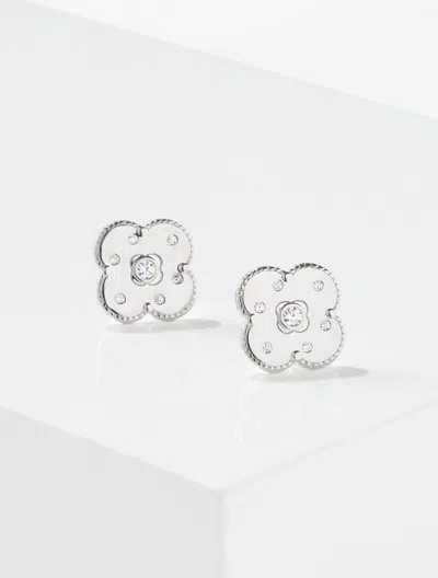 Talbots Sterling Silver Lustre Clover Stud Earring - 001