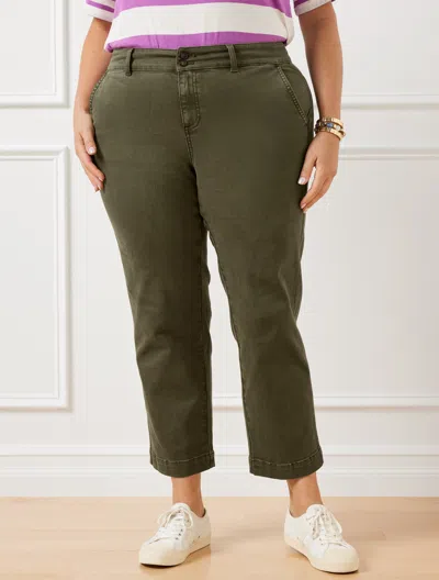 Talbots Straight Ankle Jeans - Pigment Dye - Burnt Olive - 22