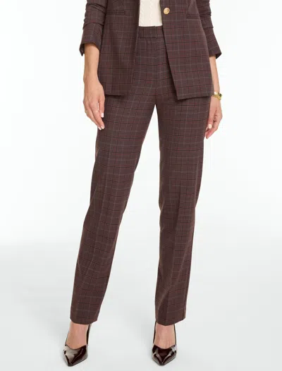 Talbots Straight Leg Pants - Celeste Plaid - Rust - 2