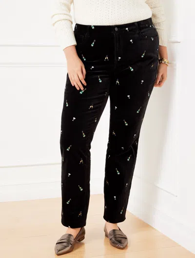 Talbots Straight Leg Velveteen Pants - Champagne Pop - Black - 22