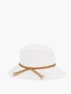 Talbots Straw Bucket Hat - White - 001  In White