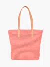 TALBOTS STRAW TOTE - LOVELY CORAL - 001 TALBOTS