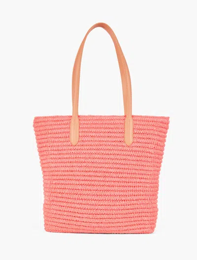 Talbots Straw Tote - Lovely Coral - 001