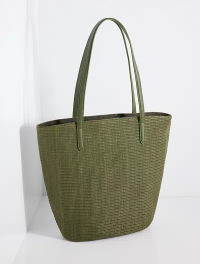 Talbots Straw Tote - Olive Leaf - 001  In Green