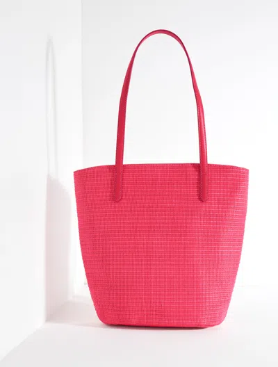 Talbots Straw Tote - Raspberry - 001  In Pink