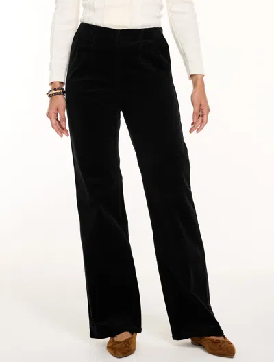 Talbots Stretch Corduroy Flare Leg Pull-on Trousers - Black - Xs