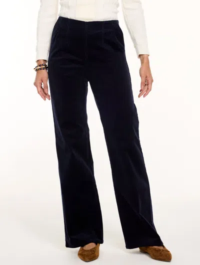 Talbots Stretch Corduroy Flare Leg Pull-on Trousers - Blue - Xs