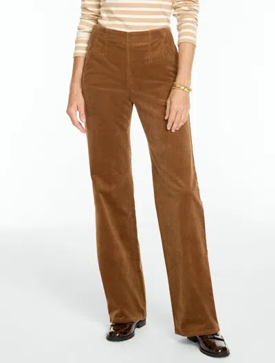 Talbots Stretch Corduroy Flare Leg Pull-on Trousers - Caramel - Xs