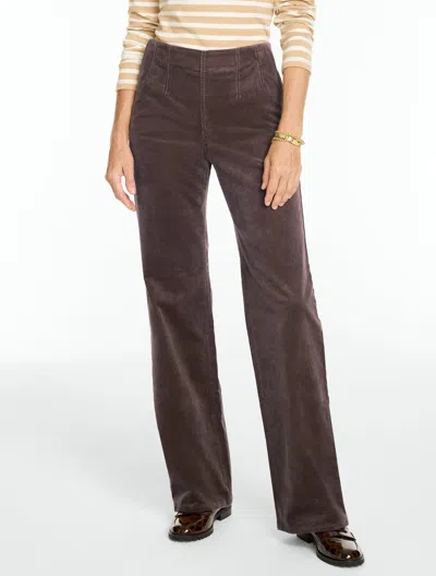 Talbots Stretch Corduroy Flare Leg Pull-on Trousers - Dark Chocolate - Xs